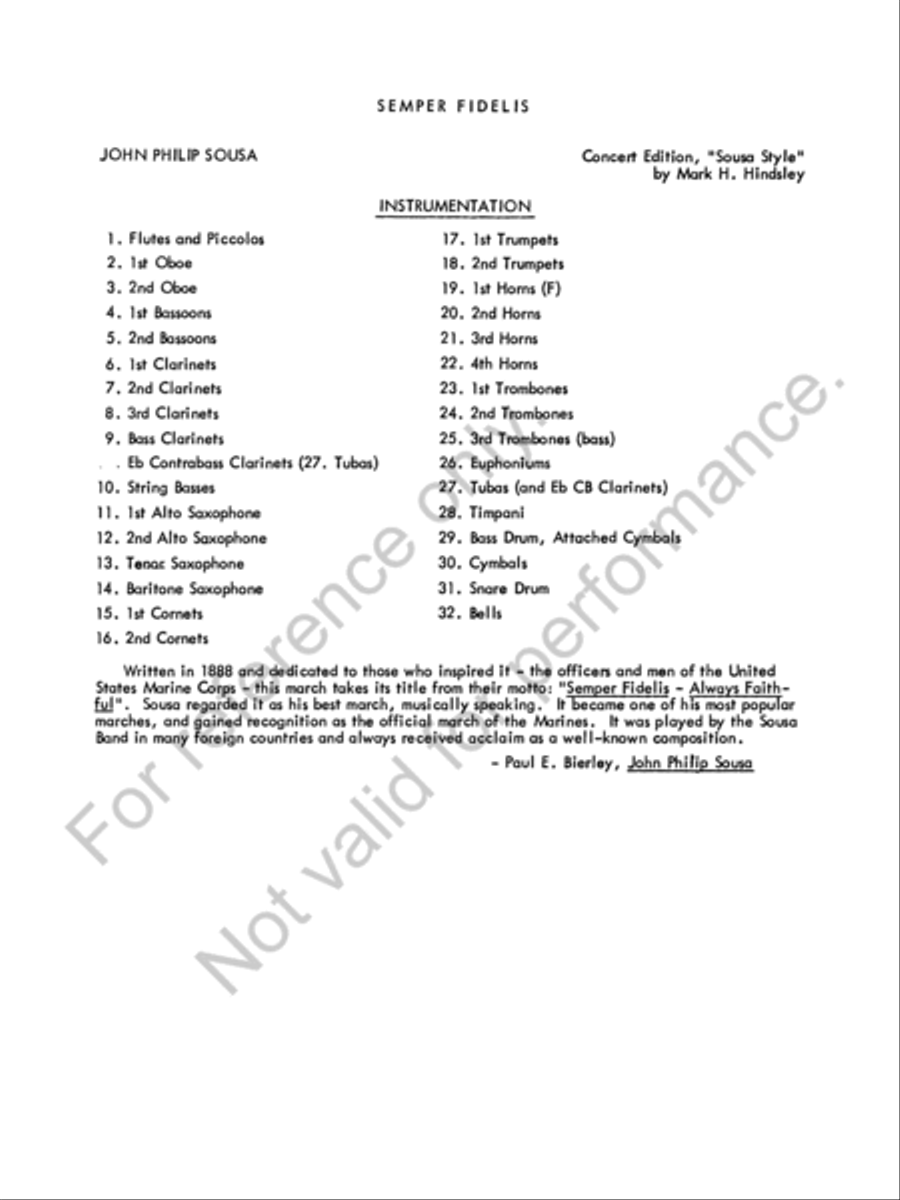 Semper Fidelis Concert Band scores gallery preview page 3