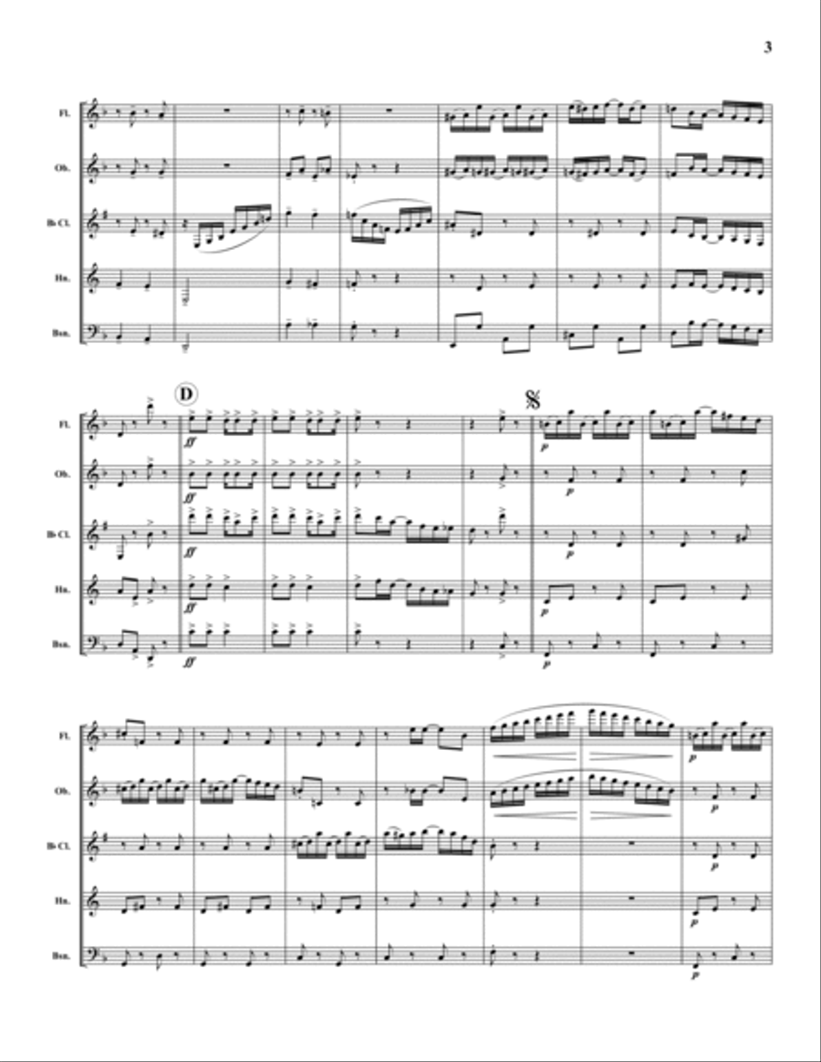 Russian Rag (Rockie's Rag) Woodwind Quintet scores gallery preview page 3