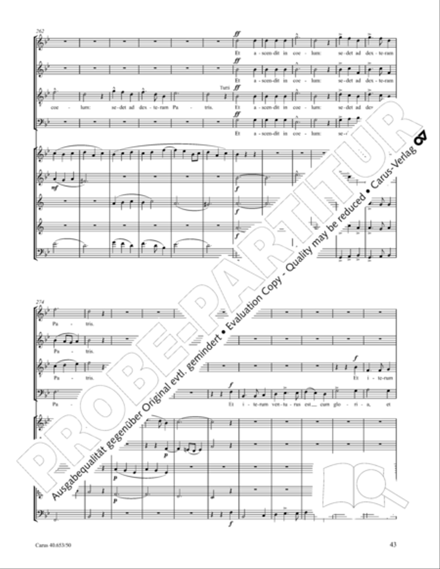 Mass in D Major (Missa in D) 4-Part scores gallery preview page 44