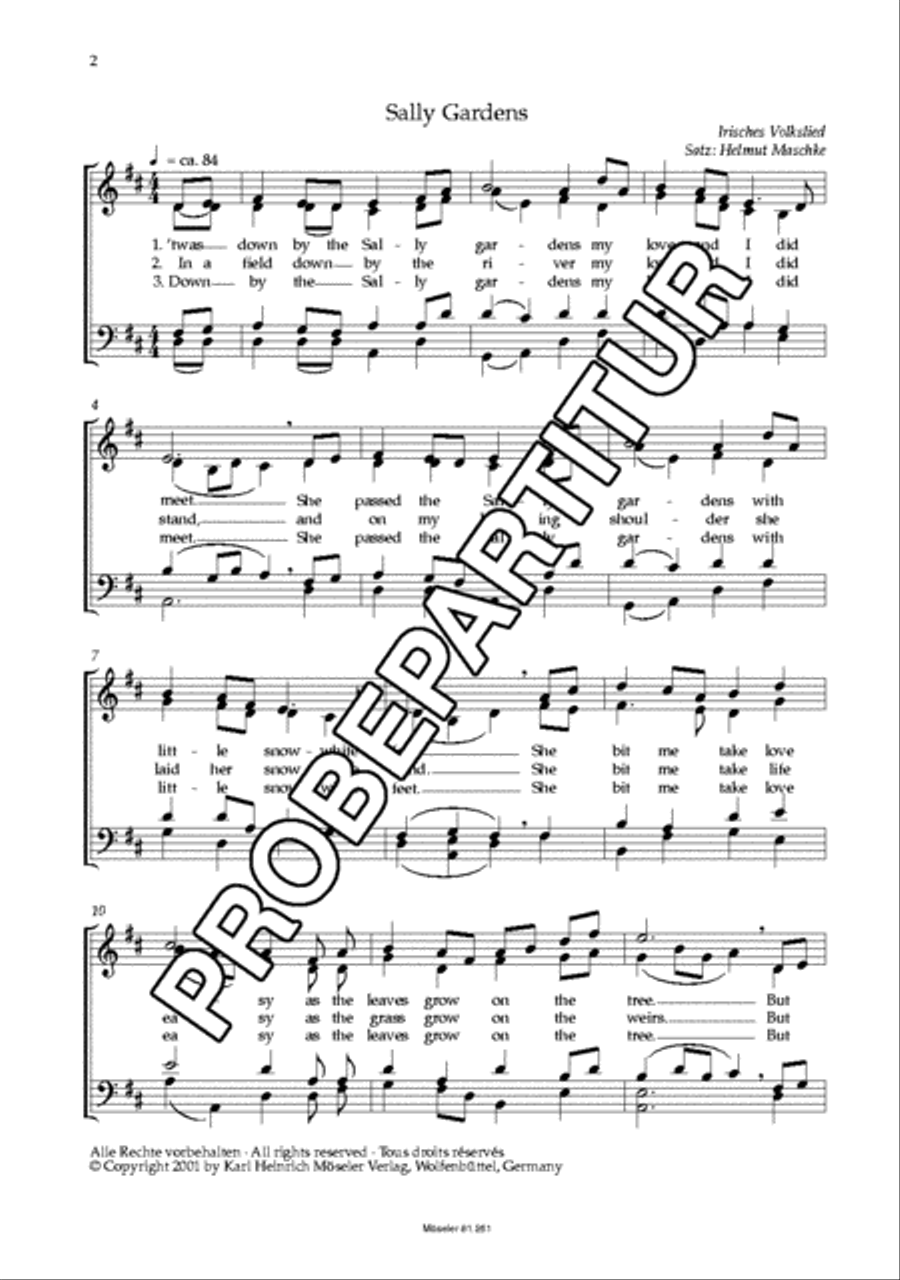 Vier irische Folksongs 4-Part scores gallery preview page 3
