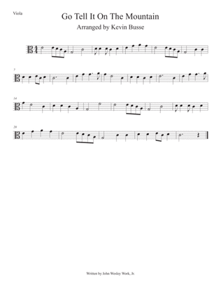 Go Tell It On The Mountain (Easy key of C) Viola
