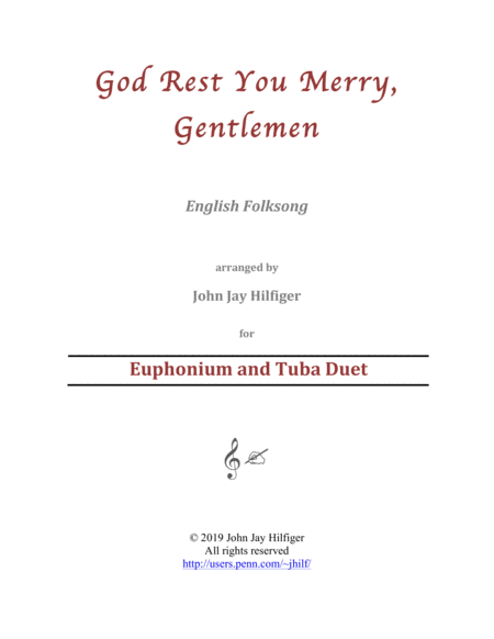 God Rest You Merry, Gentlemen for Euphonium and Tuba image number null