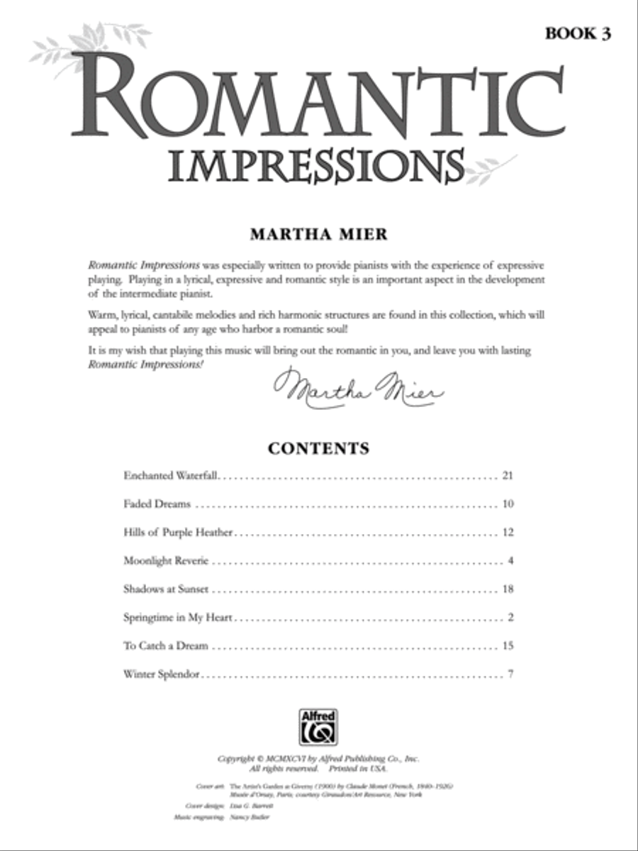 Romantic Impressions, Book 3 Piano Solo scores gallery preview page 6