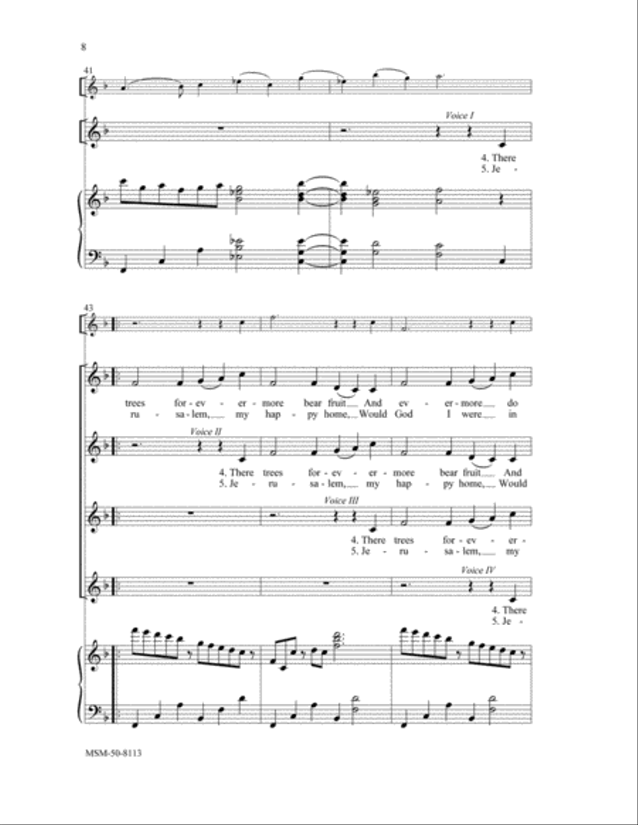 Jerusalem, My Happy Home Choir scores gallery preview page 6