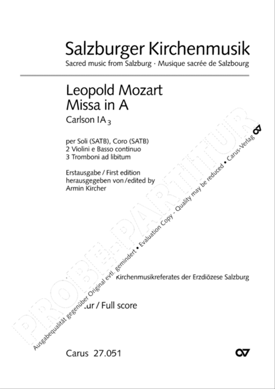 Missa in A Major 4-Part scores gallery preview page 2