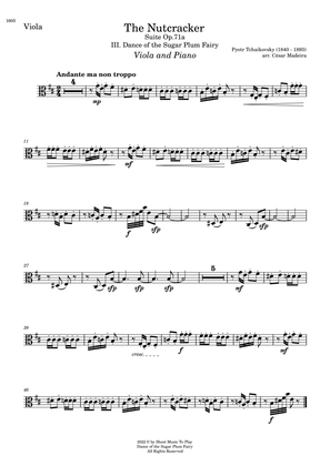 Dance of the Sugar Plum Fairy - Viola and Piano (Individual Parts)