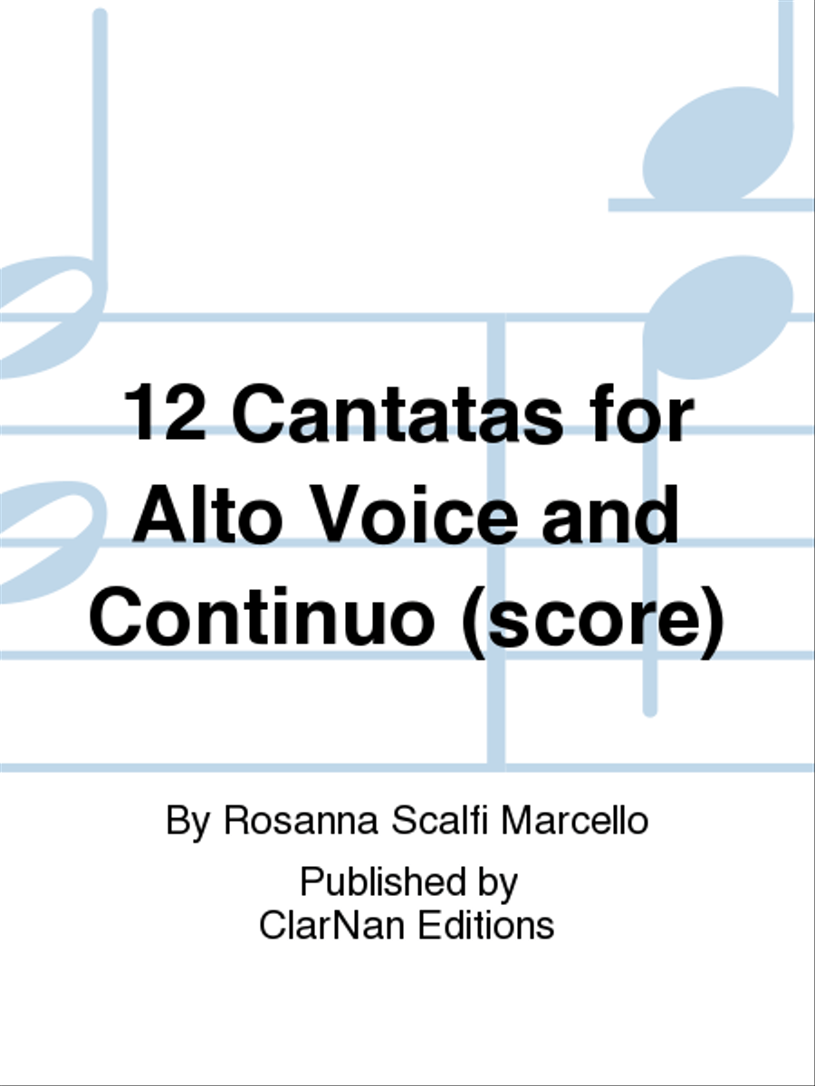 12 Cantatas for Alto Voice and Continuo (score) Alto Voice scores gallery preview page 1