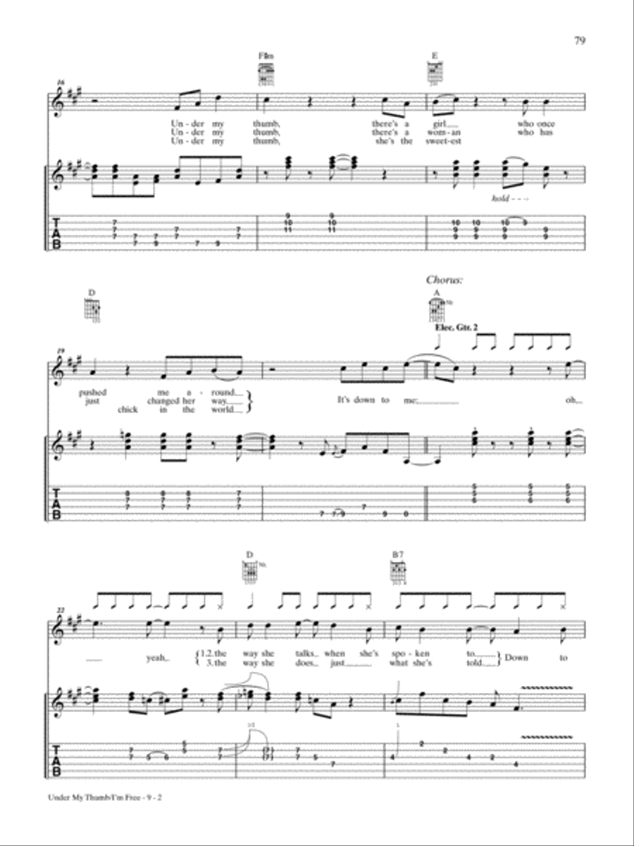 Under My Thumb (Live Version) Guitar Tablature scores gallery preview page 2