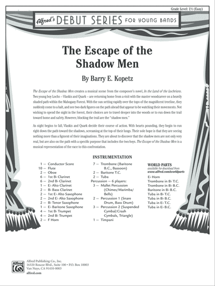 The Escape of the Shadow Men: Score Concert Band scores gallery preview page 1