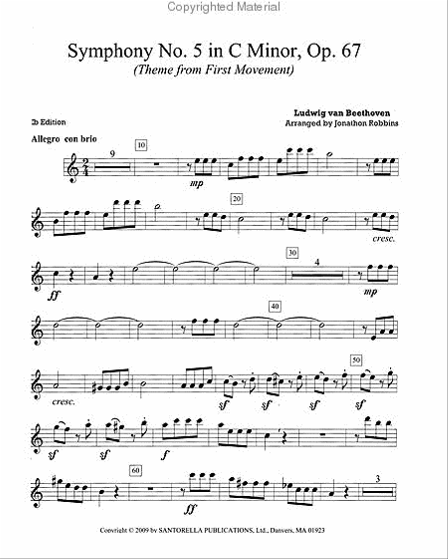 Beethoven's Fifth Symphony for Alto Sax and Piano Alto Saxophone scores gallery preview page 2