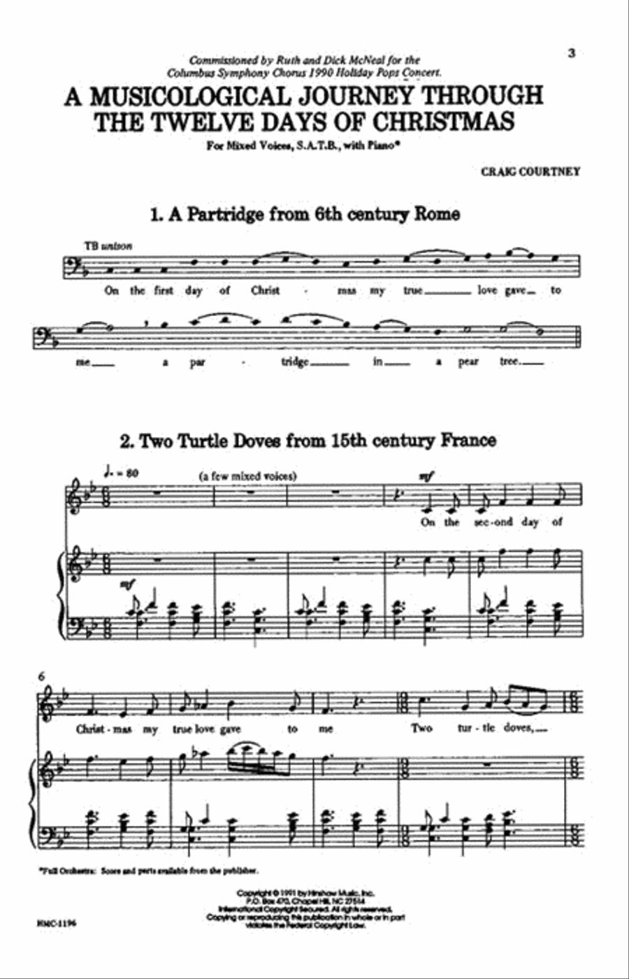 A Musicological Journey Through the Twelve Days of Christmas SSAATTBB scores gallery preview page 2