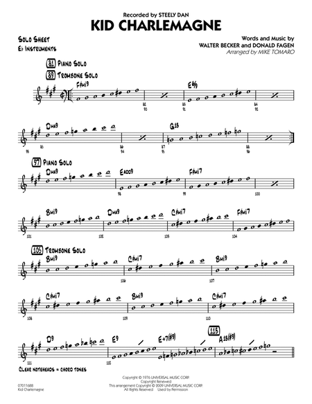 Kid Charlemagne - Eb Solo Sheet