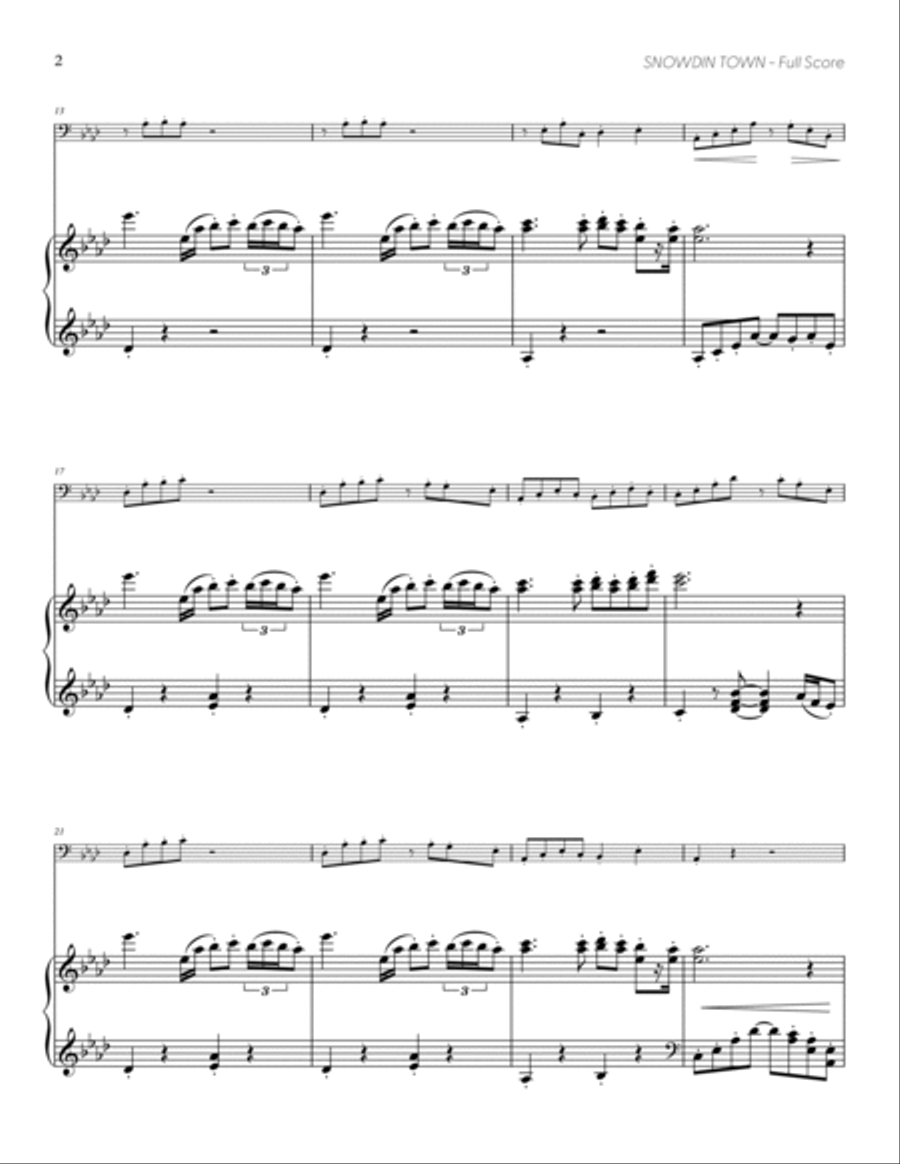 Snowdin Town (from UNDERTALE) (for Solo Cello with Piano Accompaniment) Piano Accompaniment scores gallery preview page 3