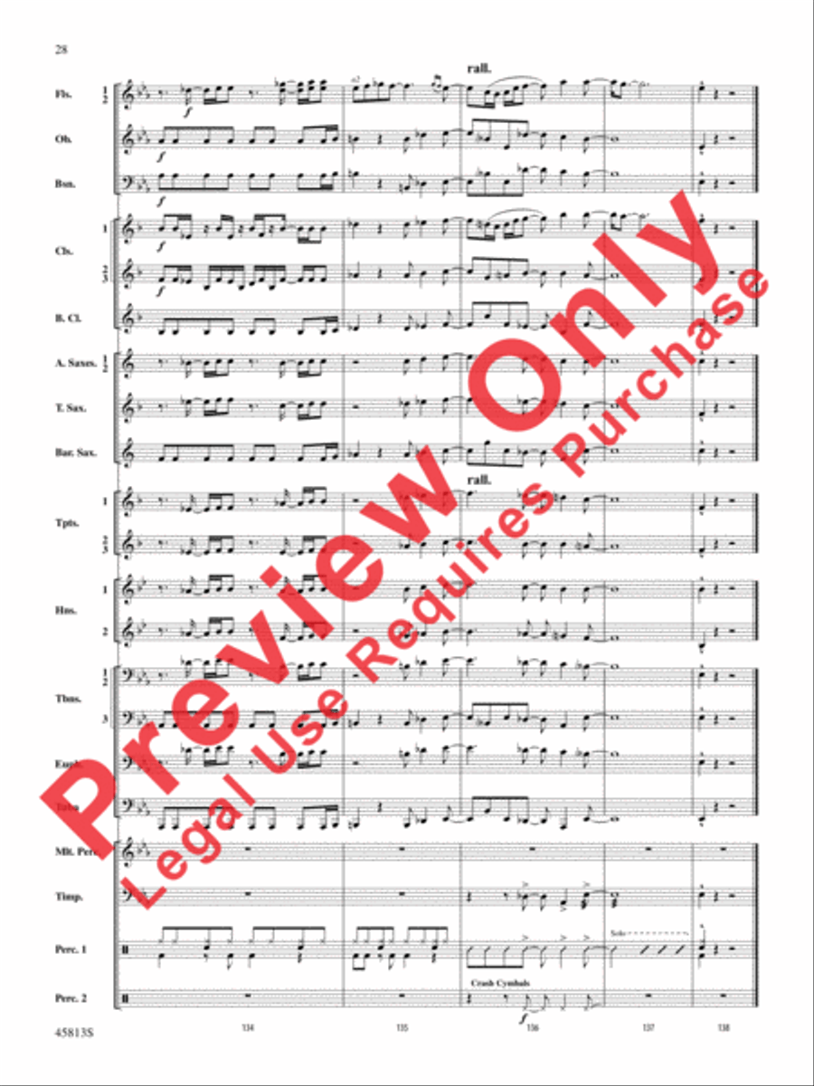 Hamilton, Suite from the Broadway Musical Concert Band scores gallery preview page 29