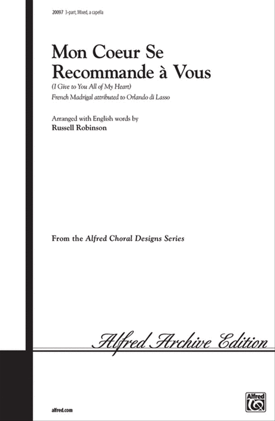 Mon Coeur Se Recommande à Vous (I Give to You All of My Heart) 3-Part scores gallery preview page 1