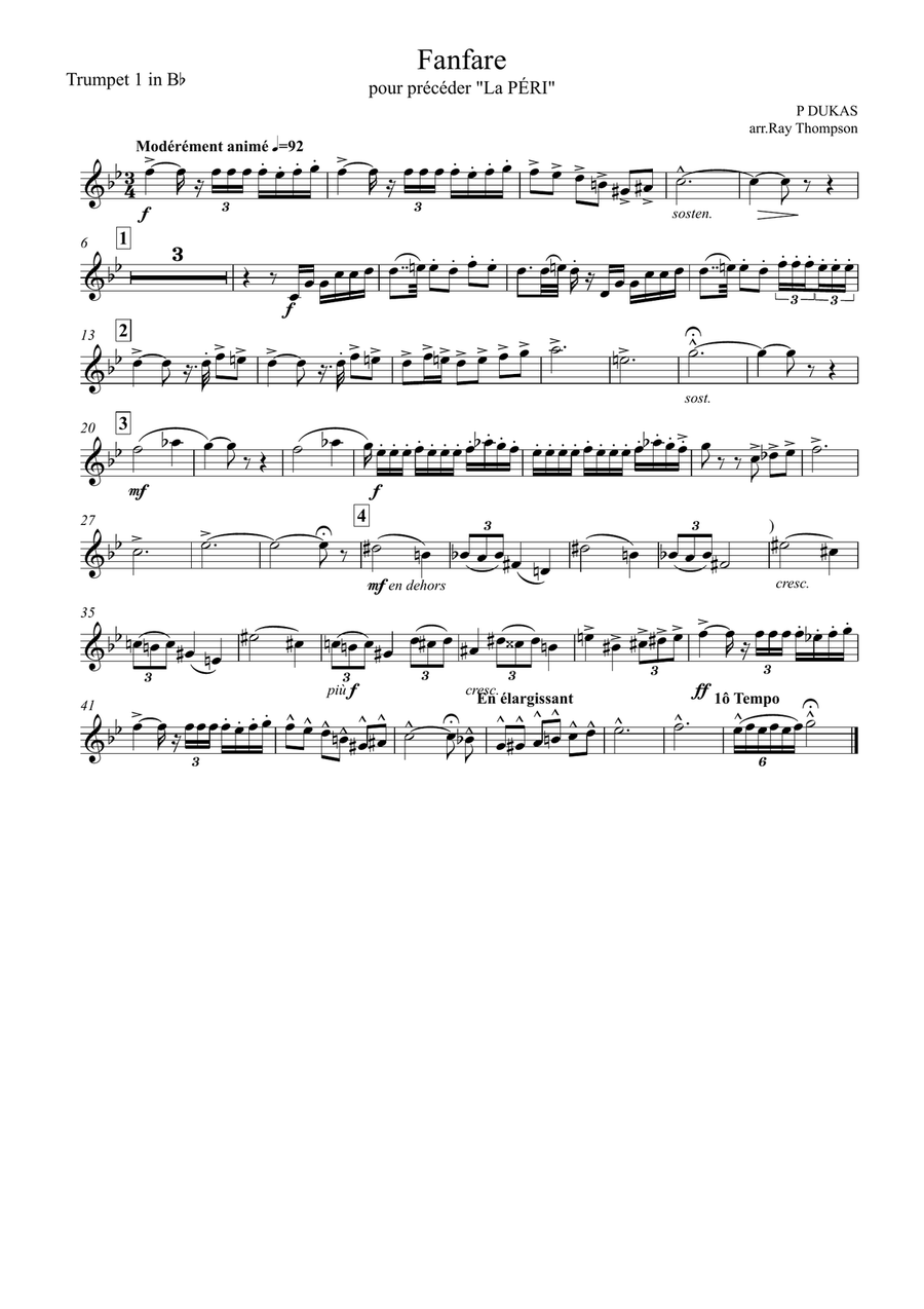 Dukas: Fanfare (pour précéder 
