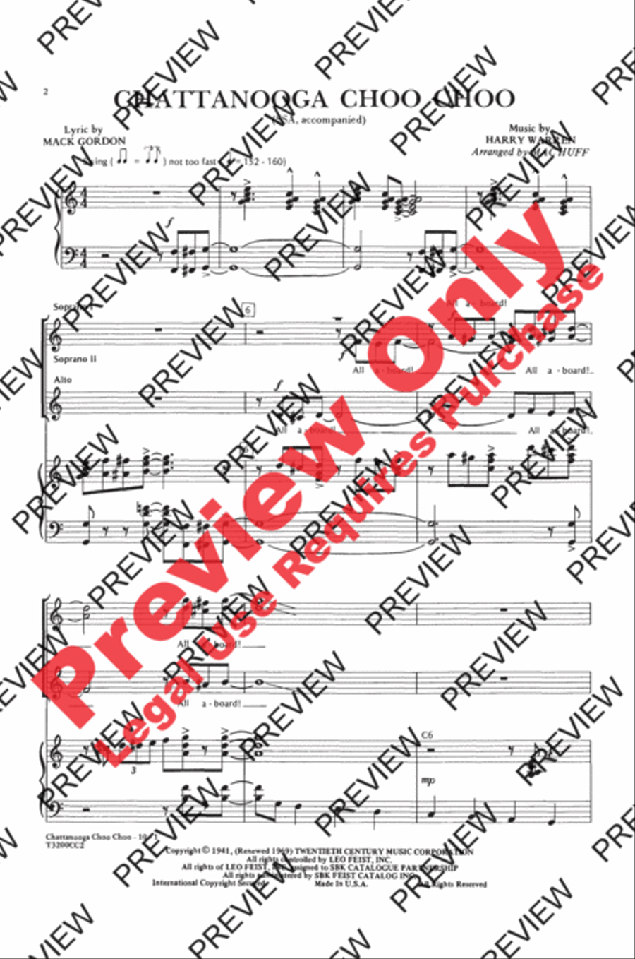Chattanooga Choo Choo SSA scores gallery preview page 2