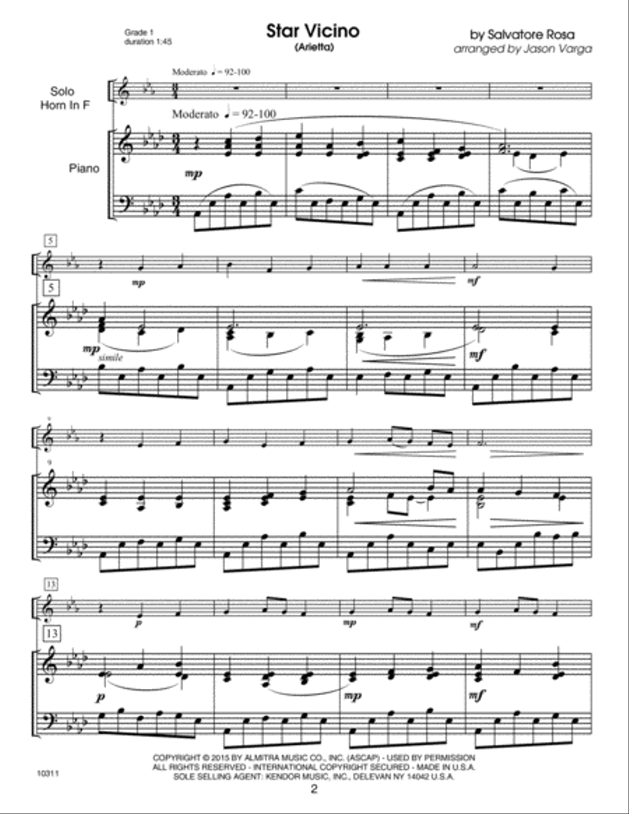 Kendor Debut Solos - Horn in F with MP3s Horn Solo scores gallery preview page 2