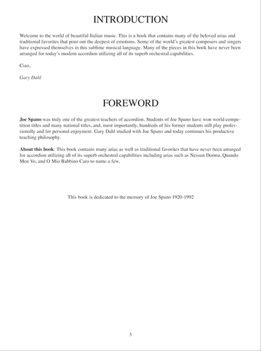 Italian Songs & Arias for Accordion Accordion scores gallery preview page 4