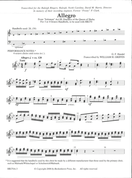 Allegro (Optional Handbell Choir Part) image number null