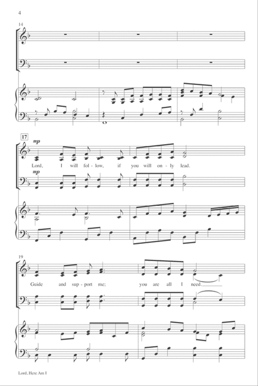 Lord, Here Am I Lord, Here Am I 4-Part scores gallery preview page 4