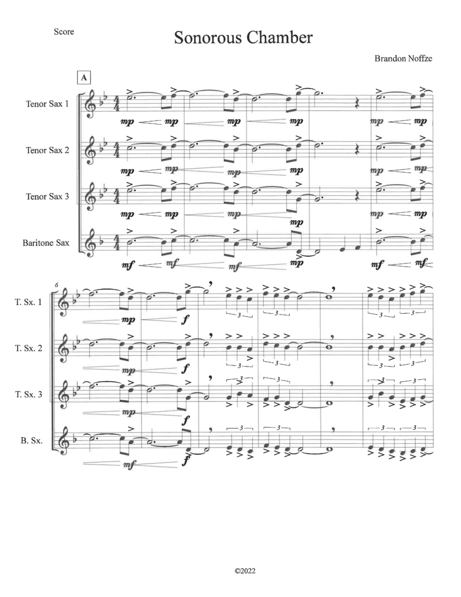 Sonorous Chamber Sonorous Chamber Saxophone Quartet scores gallery preview page 1