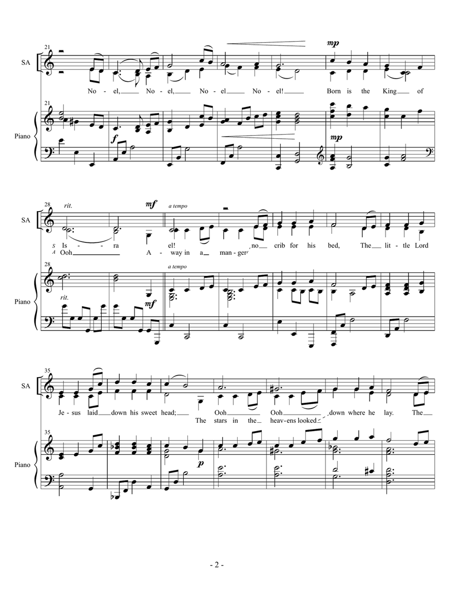 Noel: A Christmas Medley (Vocal Duet) Piano scores gallery preview page 2