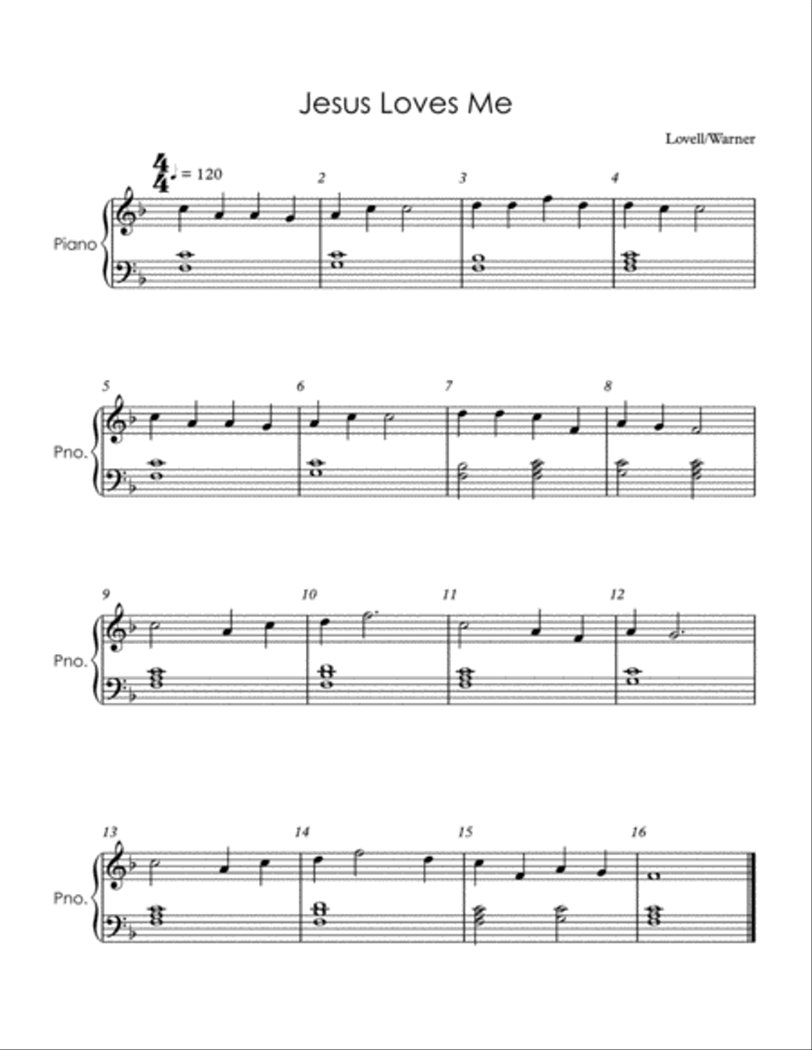 Jesus Loves Me (Easy Piano) Easy Piano scores gallery preview page 1