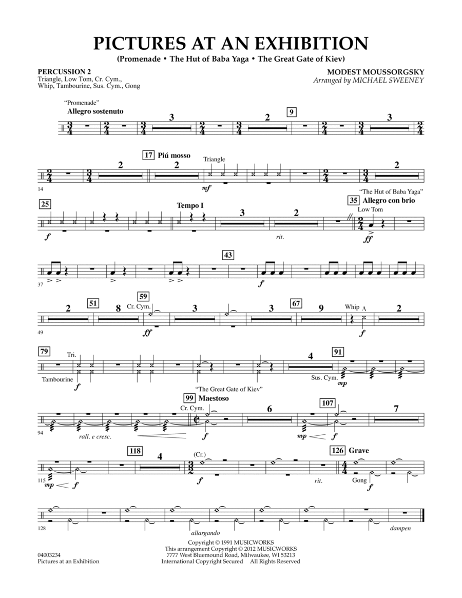 Pictures At An Exhibition (Excerpts) - Percussion 2 Concert Band scores gallery preview page 1