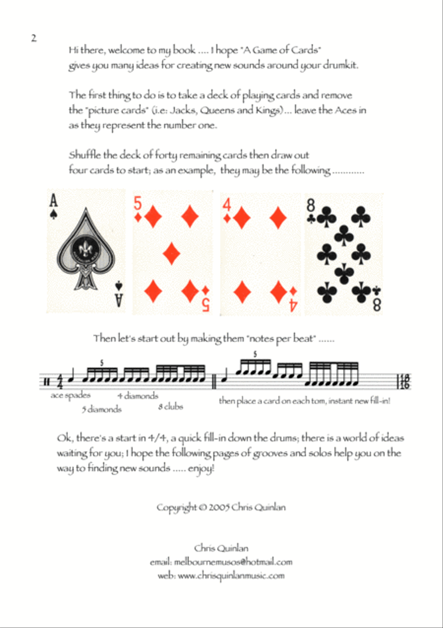 A Game of Cards Drum Set scores gallery preview page 2