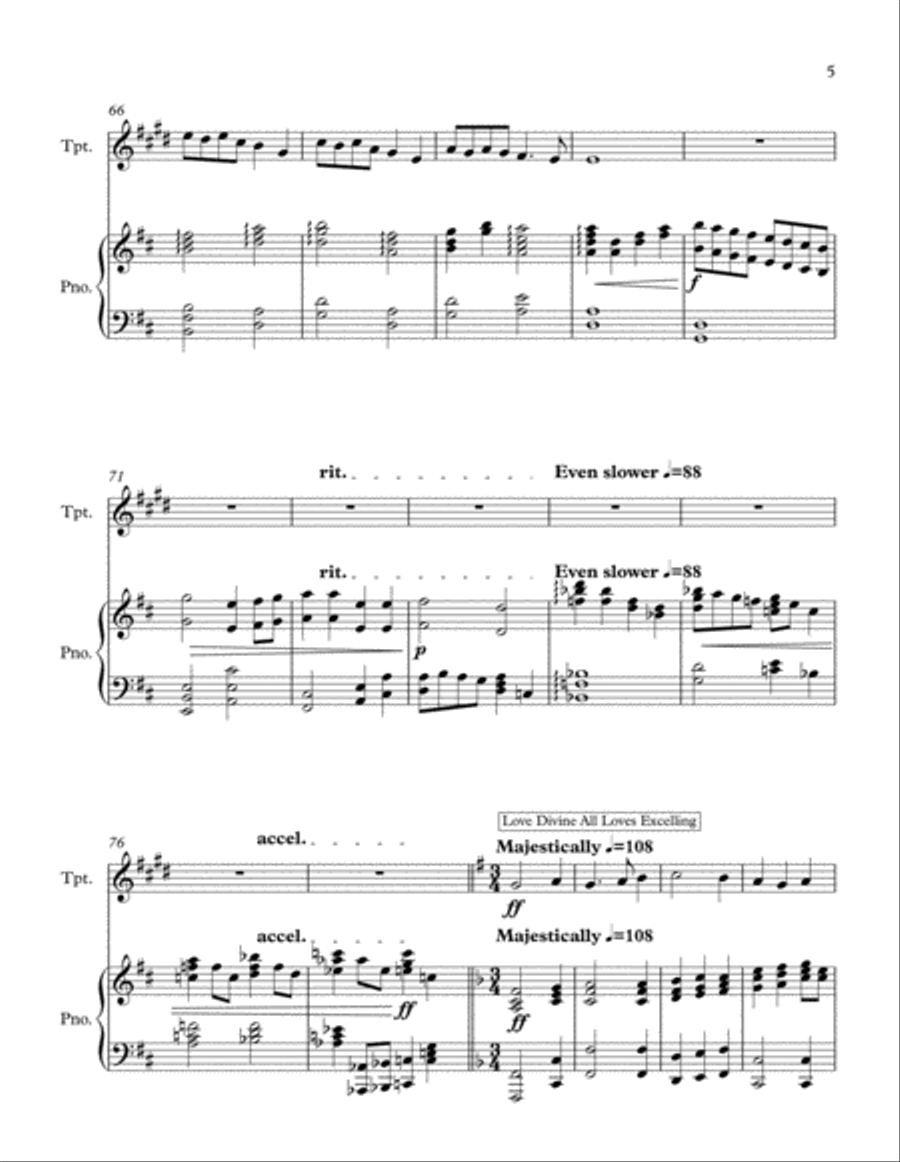 A Medley of Favourite Hymns (trumpet and piano) Trumpet Solo scores gallery preview page 5