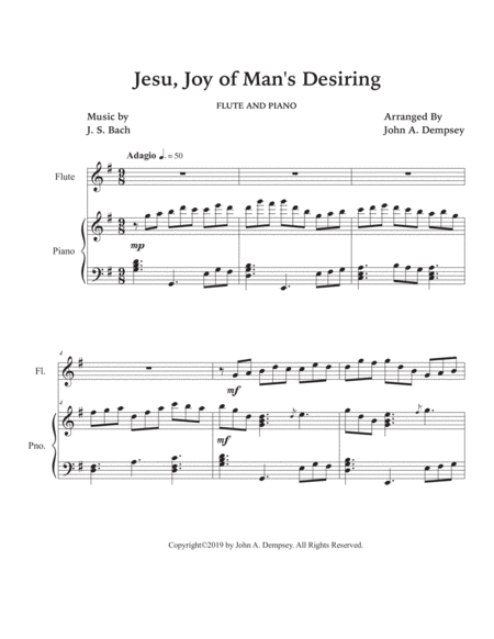 Jesu, Joy of Man's Desiring (Flute and Piano) image number null