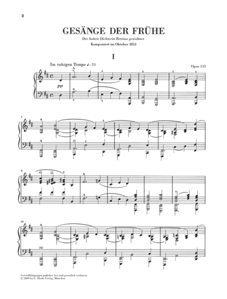 Gesänge der Frühe Op. 133