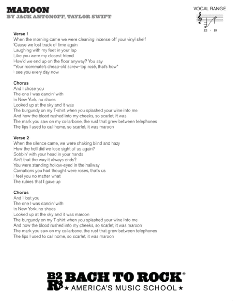 Maroon Maroon Electric Guitar scores gallery preview page 2