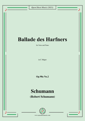 Book cover for Schumann-Ballade des Harfners,Op.98a No.2,in C Major