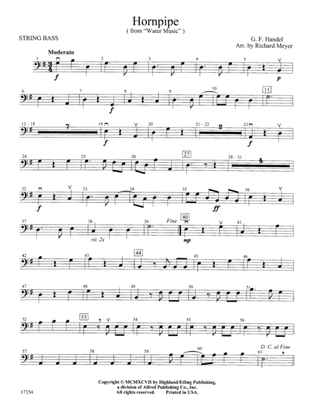 Hornpipe (from Water Music): String Bass
