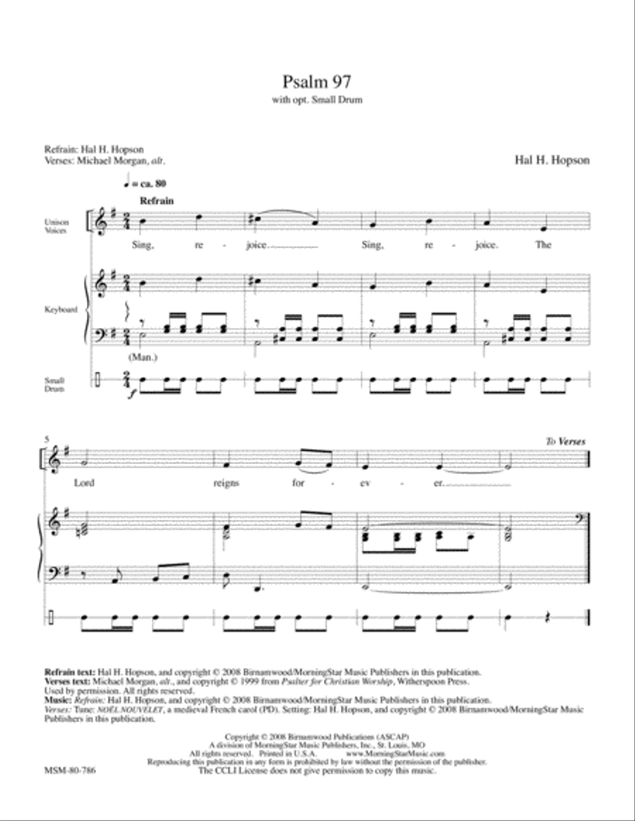 Psalm 97 4-Part scores gallery preview page 1
