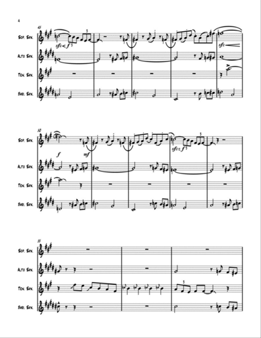The Pink Panther Saxophone Quartet scores gallery preview page 6