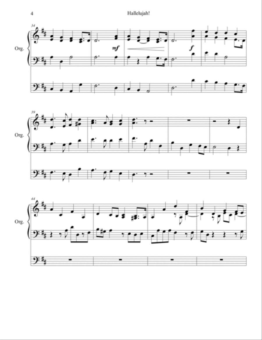 Hallelujah Chorus arr. for organ solo Organ Solo scores gallery preview page 4