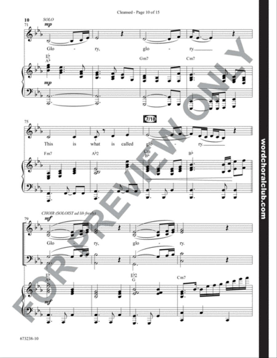 Cleansed - Anthem 4-Part scores gallery preview page 10