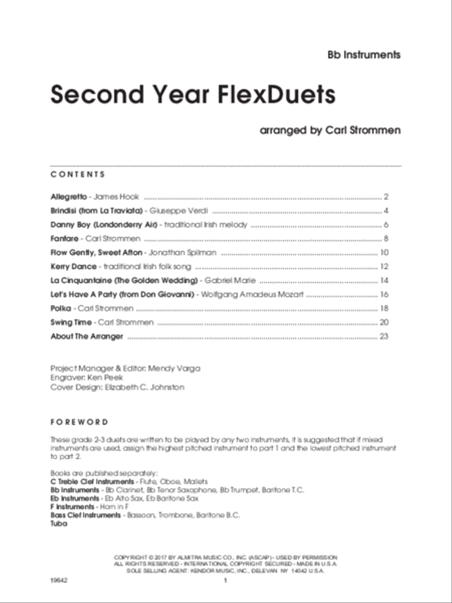 Second Year FlexDuets - Bb Instruments Flexible/Adaptable scores gallery preview page 2