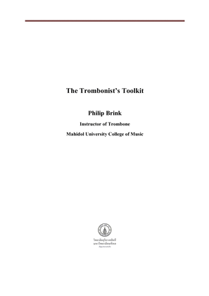 The Trombonist's Toolkit Method book