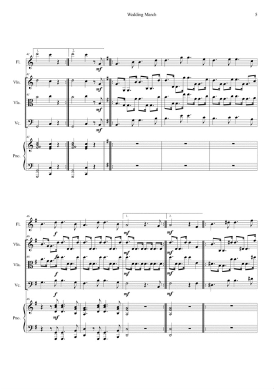 Wedding March Wedding March Flute scores gallery preview page 5