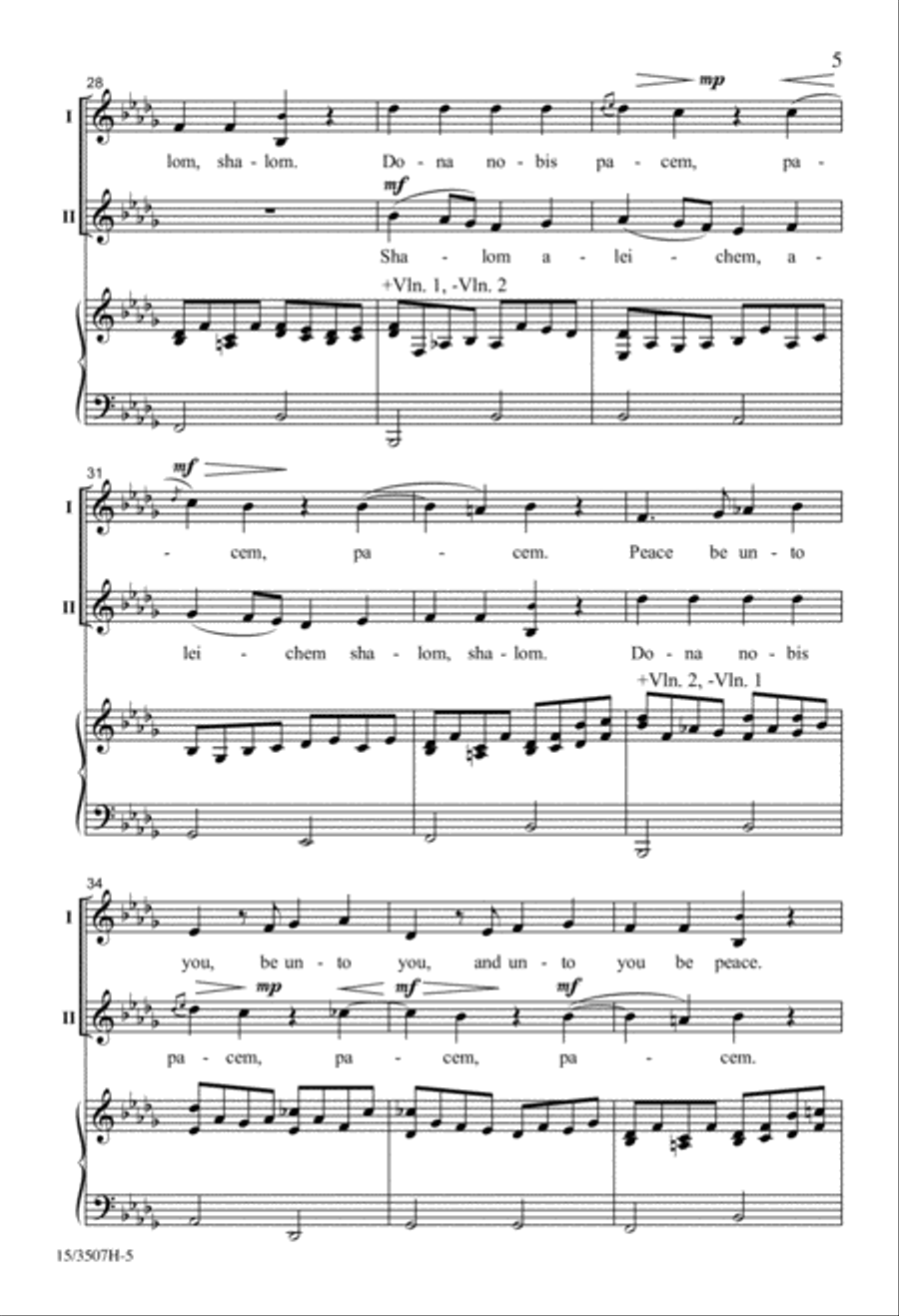 Shalom, Pacem, Peace Shalom, Pacem, Peace 2-Part scores gallery preview page 5