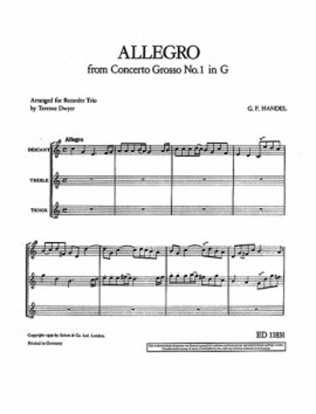 Allegro from Concerto Grosso No. 1 in G