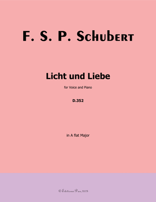 Book cover for Licht und Liebe, by Schubert, in A flat Major