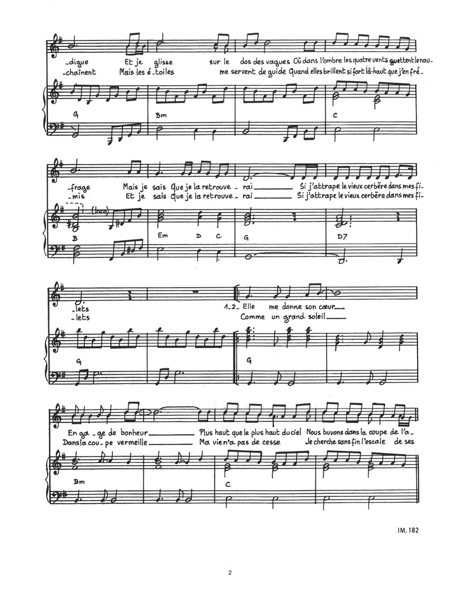 La Legende Du Marin La Legende Du Marin Piano, Vocal scores gallery preview page 2
