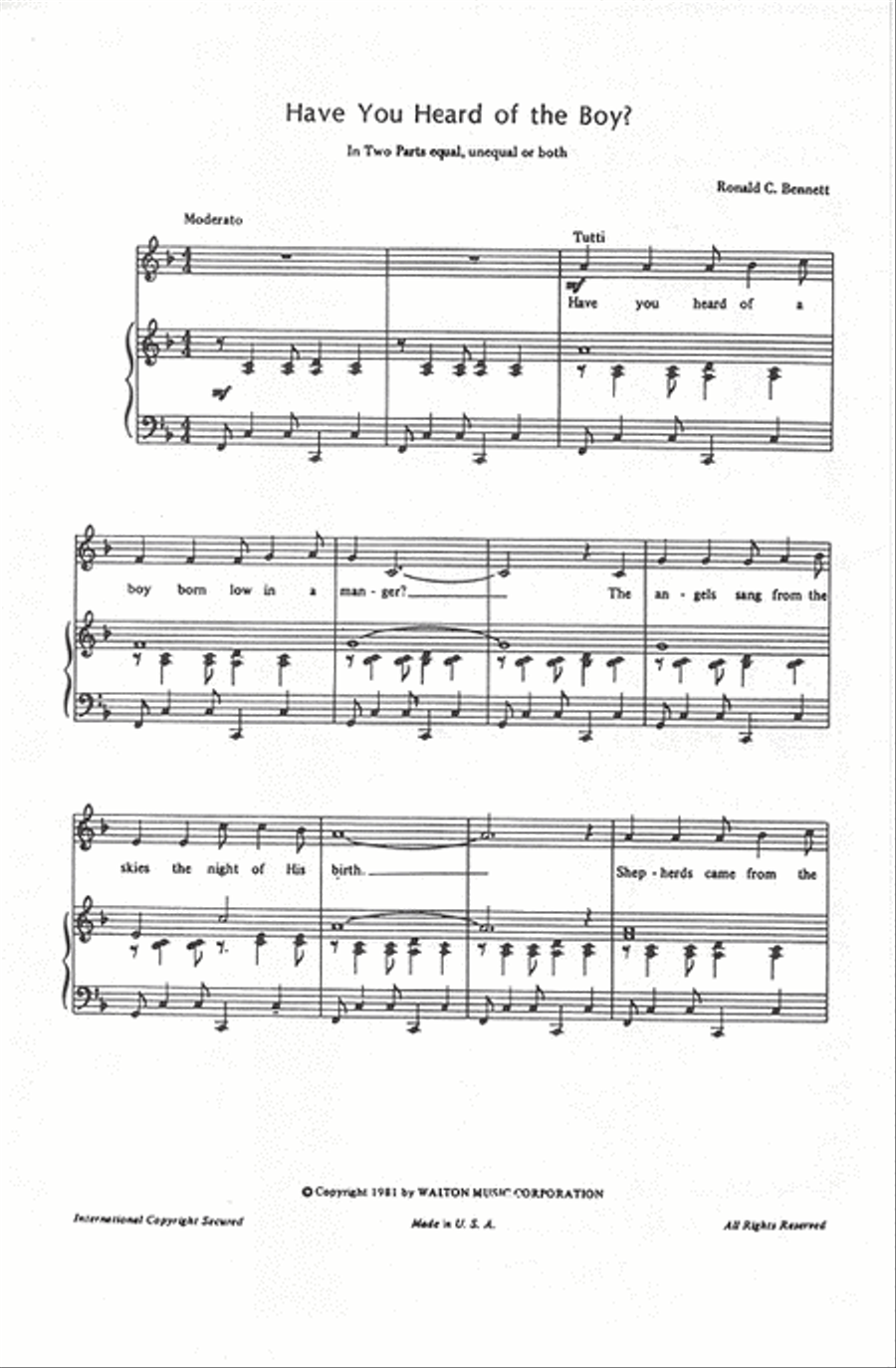 Have You Heard of the Boy? 2-Part scores gallery preview page 2