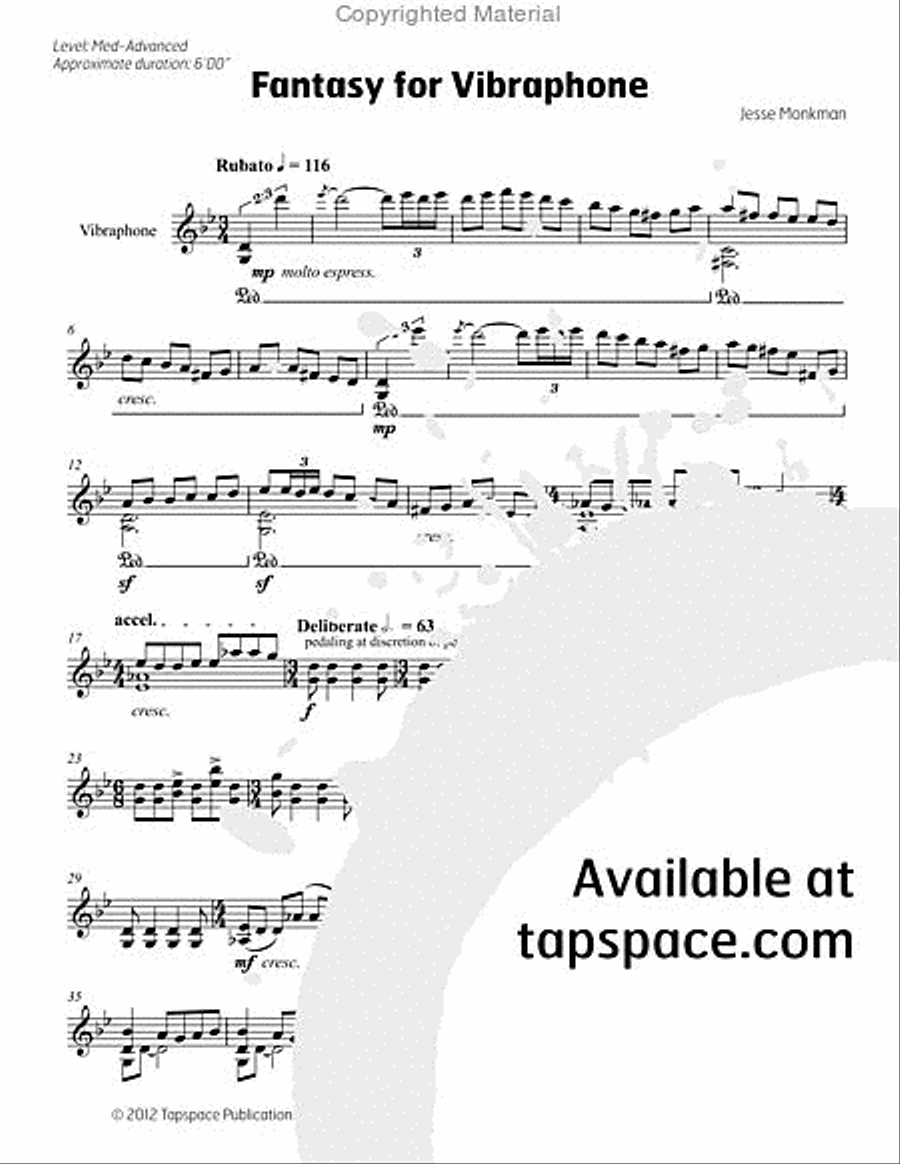 Fantasy for Vibraphone Vibraphone scores gallery preview page 5