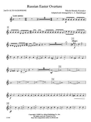 Russian Easter Overture: 2nd E-flat Alto Saxophone